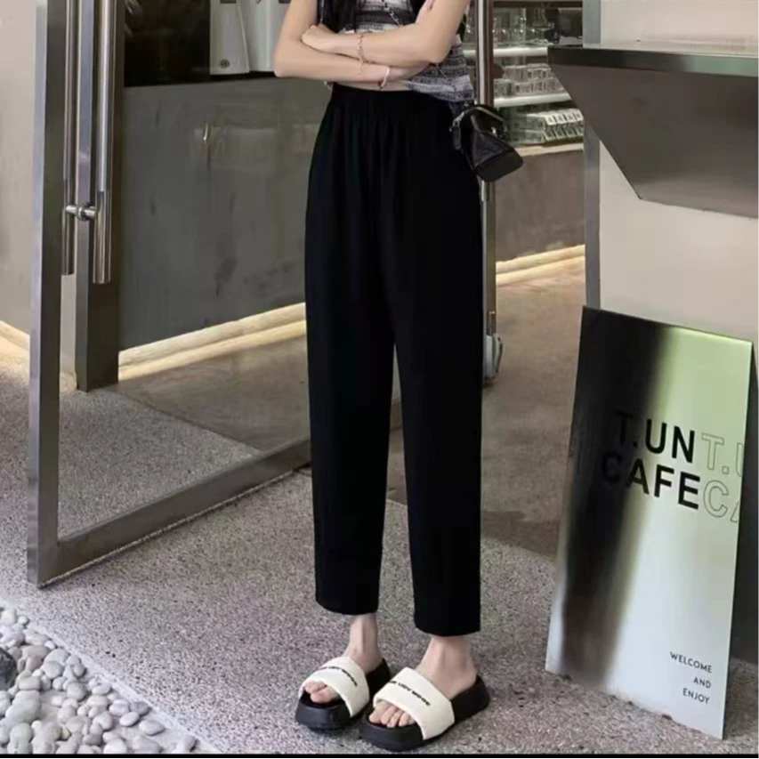 25858纯色百搭春款奶奶裤