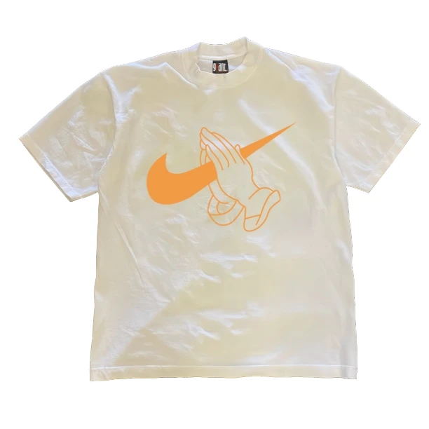 2025新款纯棉男版新款潮牌短袖打底衫时尚百搭圆领男上衣印花白色