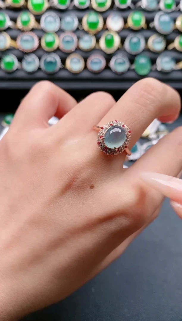 【闪购商品】翡翠戒指银S925镶嵌111111