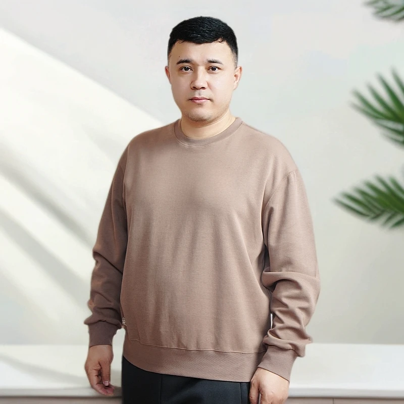 004-卫衣男士长袖宽松保暖圆领秋冬休闲运动搭配穿搭纯色时尚