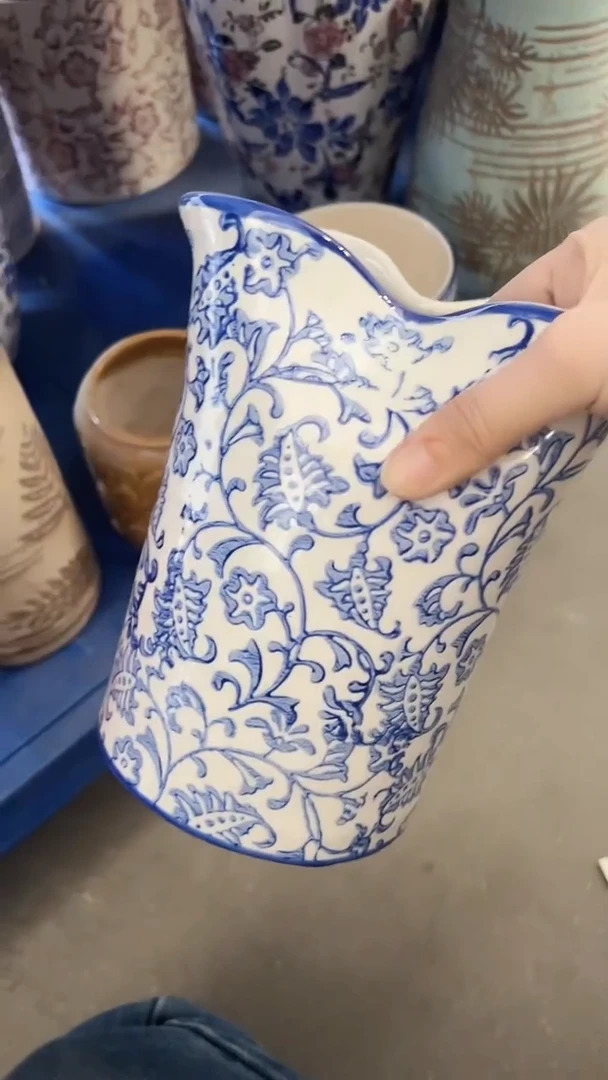 【闪购商品】陶瓷微瑕花盆高19cm内口15.5*7cm