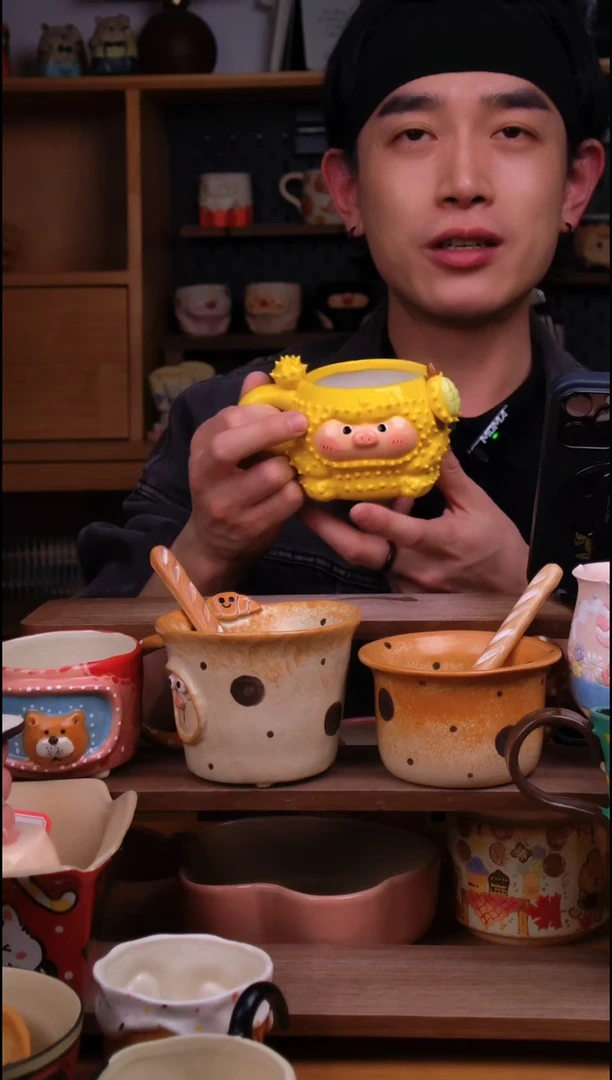 杯子陶景德镇可爱设计师款陶瓷