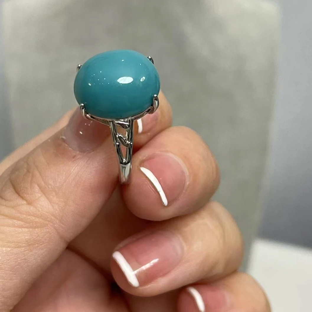 非金属珐琅戒指 蓝色气质简约复古手工指环百搭饰品时尚