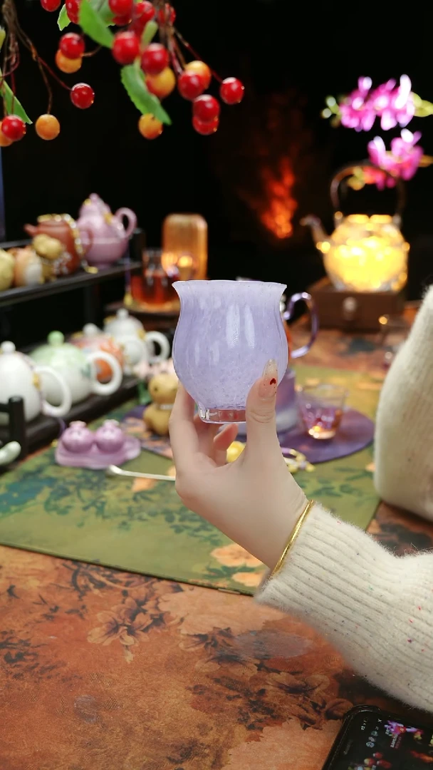 【闪购商品】紫色水晶琉璃水仙杯110ccc