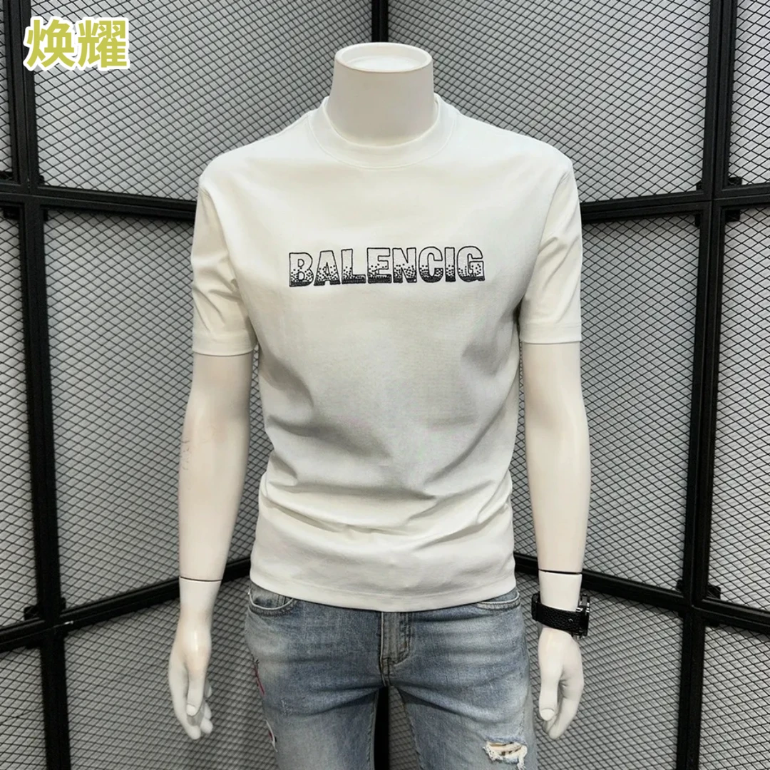 男款T恤短袖t恤男士夏季2025新款圆领半袖潮牌网红洋气炸街男装