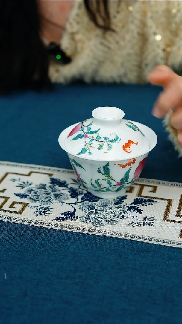 【闪购商品】九桃一寿盖碗