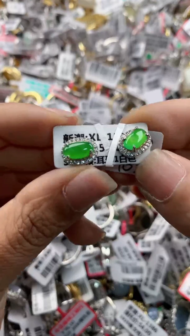 银S925镶嵌戒指翡翠888---8