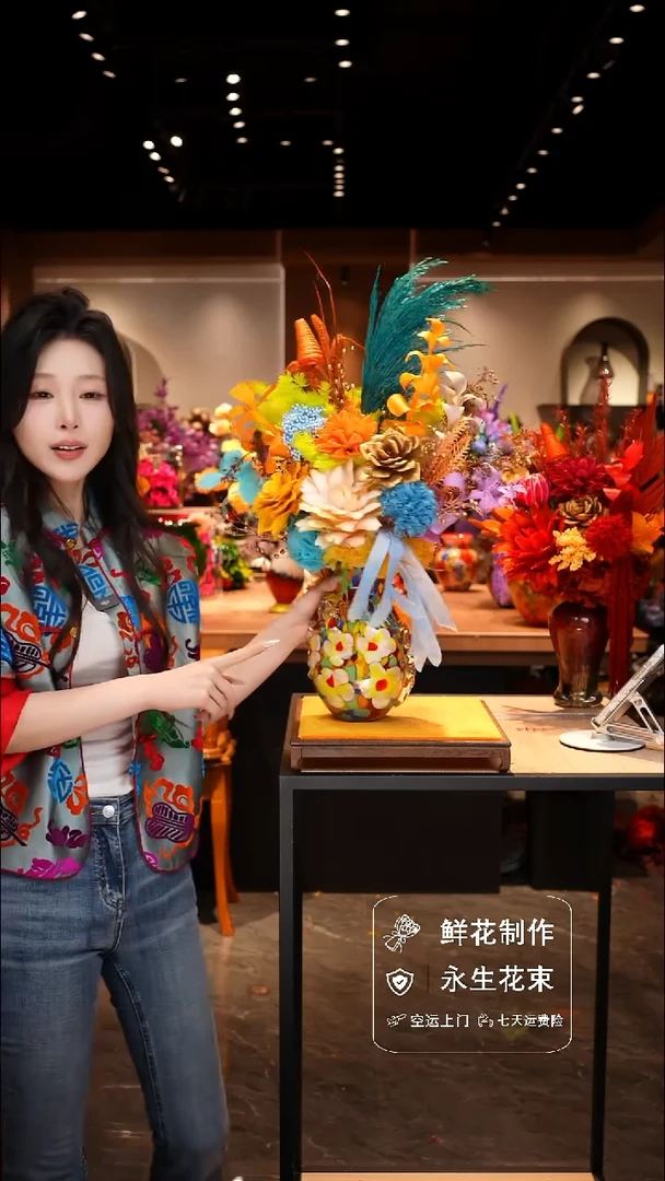 手工艺品琉璃手工花器花束空运包邮送货上门-以图片为准