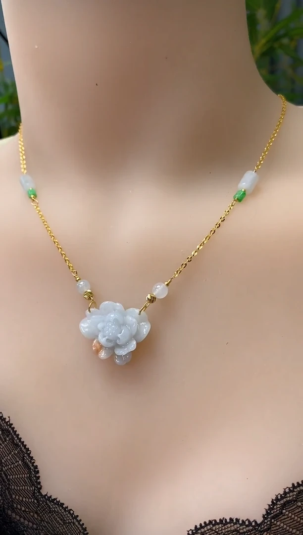 翡翠银S925镶嵌颈饰净货187