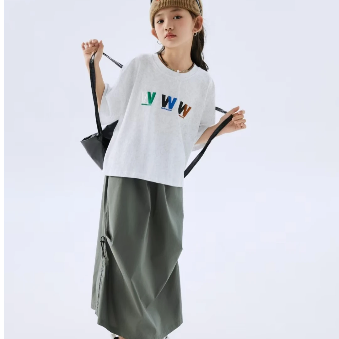 ES   2025夏季儿童新款时尚创意W字母设计潮流T恤   D022866