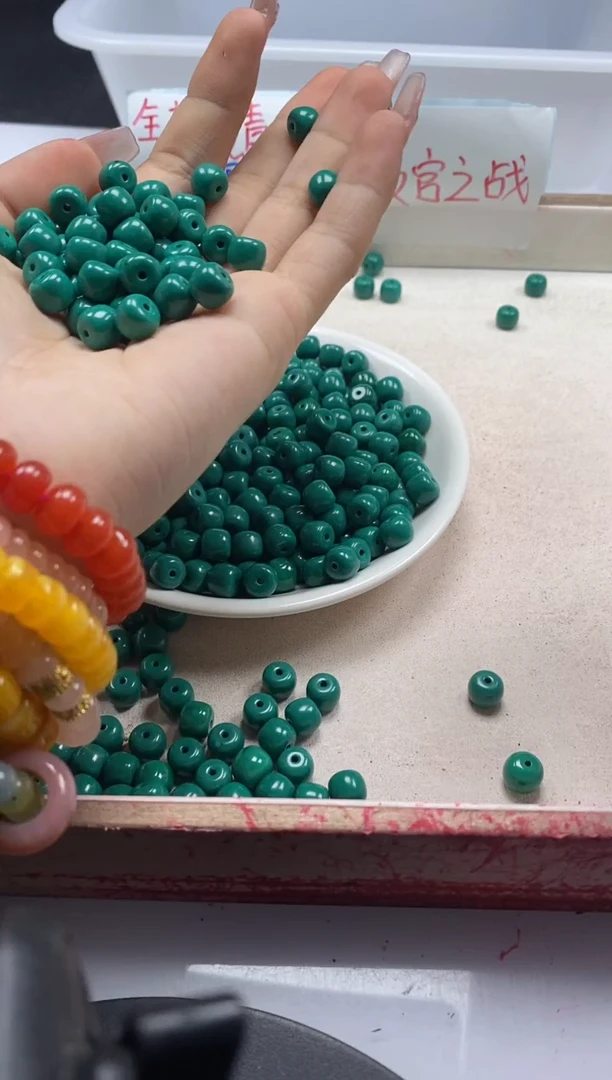 【闪购商品】玛瑙/玉髓颈饰未镶嵌w773原矿绿松玉化老型6*8mm*20