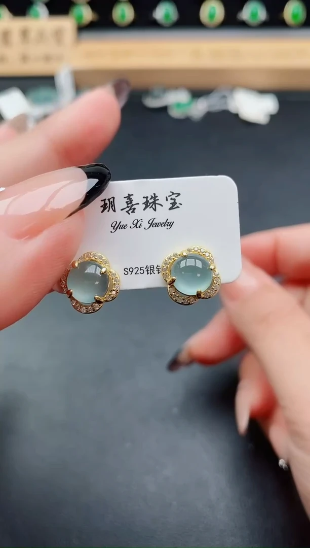 银S925镶嵌戒指翡翠1