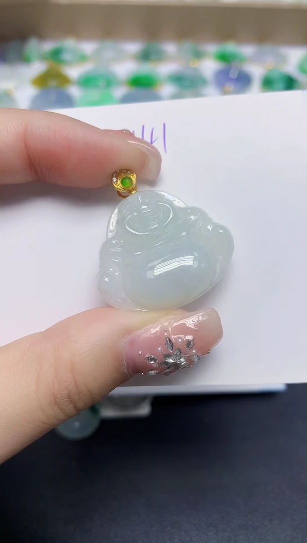 颈饰未镶嵌翡翠天然缅甸翡翠A货翡翠百元以上9元证书费自理