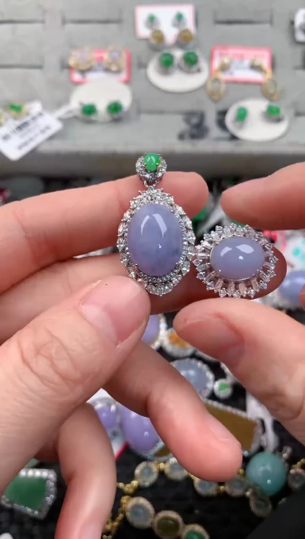 银S925镶嵌戒指翡翠1010---9