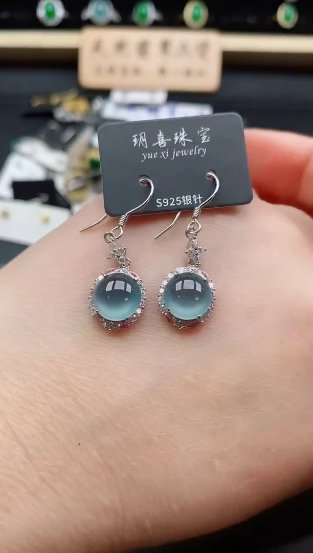 银S925镶嵌戒指翡翠1