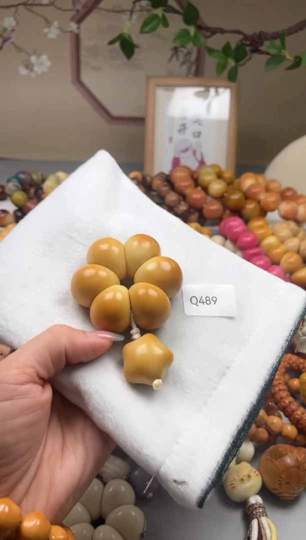 手串菩提根/象牙果Q489牙果蒜瓣手捻26+mm一串通货随机