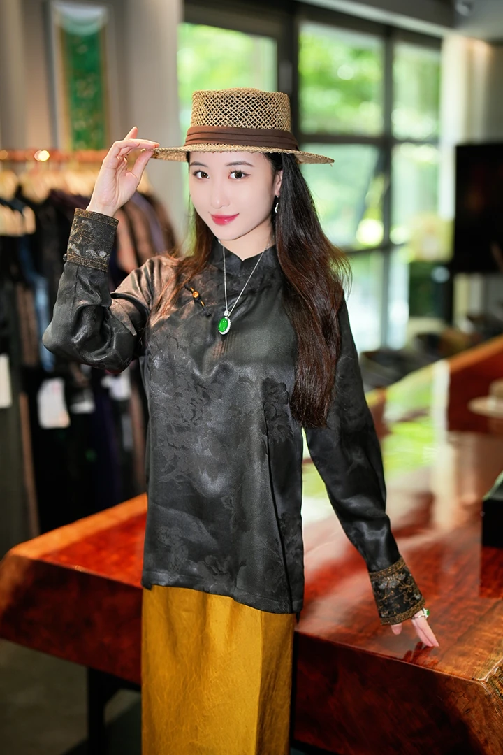 蓝大【​焚香】新中式桑蚕丝上衣5563