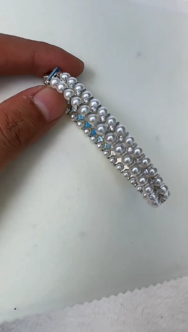 淡水珍珠手链银S925镶嵌手链