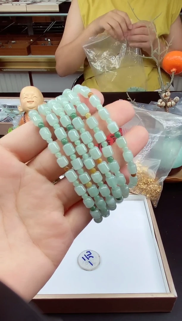 未镶嵌手串翡翠手串多样性发其一@@CMT12368