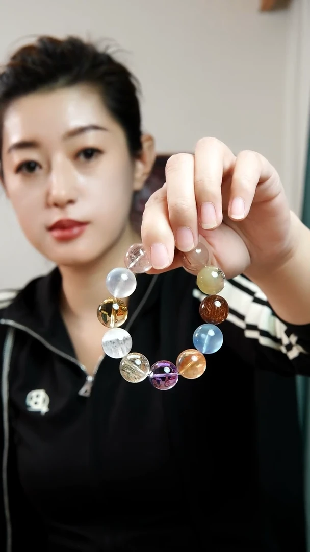 未镶嵌手链水晶影多宝手串发晶黄水晶紫水晶拉长石