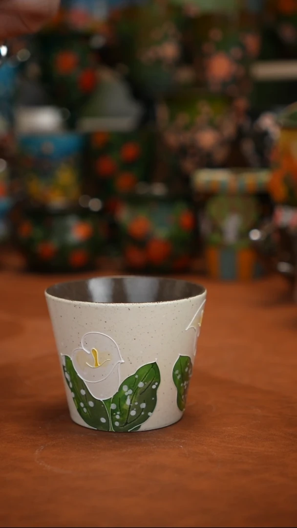 紫砂油画   釉下彩  杯子