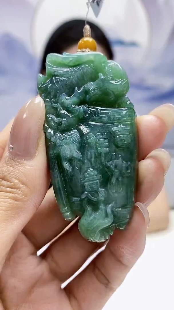 定制翡翠未镶嵌0405MM-毛货挂件52