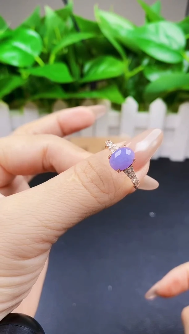 翡翠戒指银S925镶嵌12