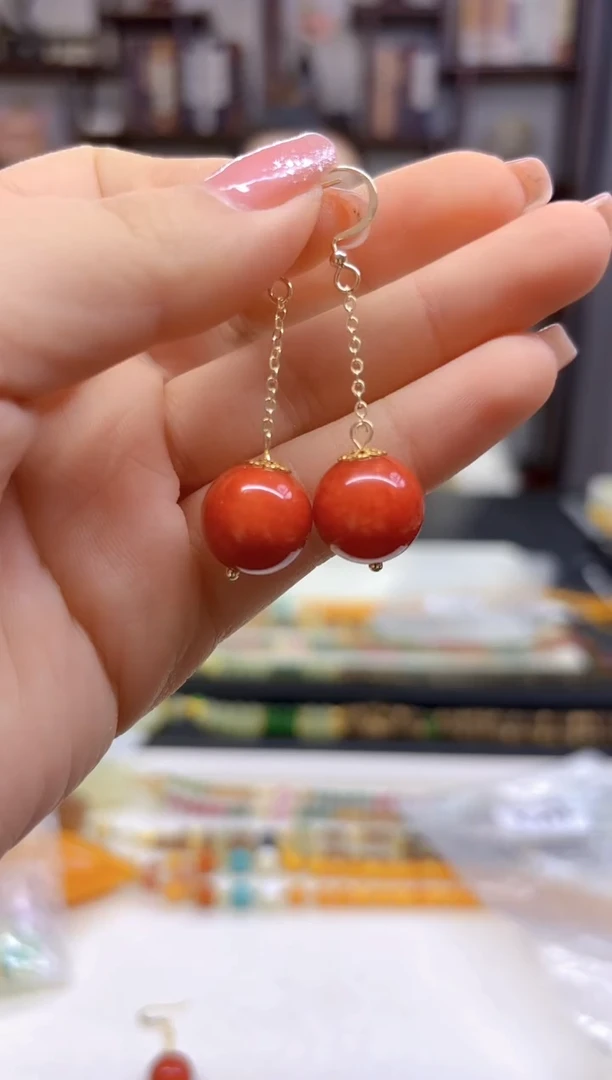 【闪购商品】翡翠耳饰14K金镶嵌耳坠E484