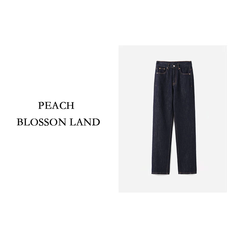 h 女士经典棉质复古直筒牛仔裤新品GDNZ003