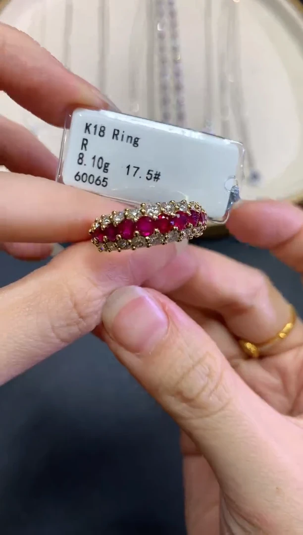 定制红宝石戒指18K金镶嵌W759|12800