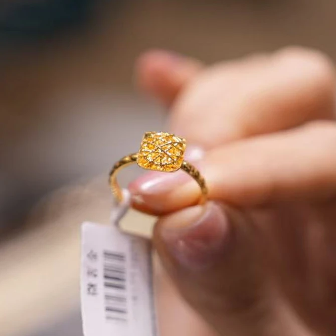 【巧玲专属】足金999方糖戒指 经典时尚百搭 2.76