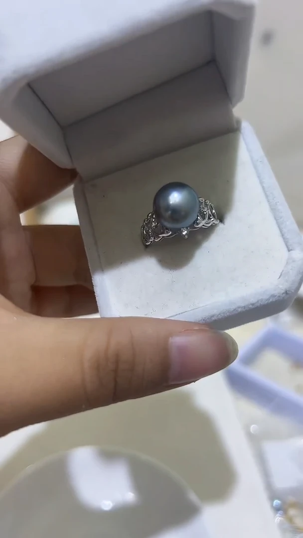 银S925镶嵌海水珍珠戒指74