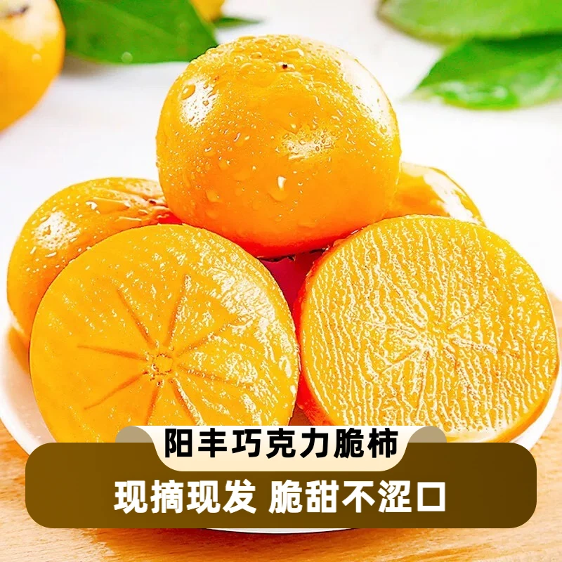 【脆甜不涩口】柿子脆柿子巧克力脆柿新鲜柿子巧克力脆柿水果当季