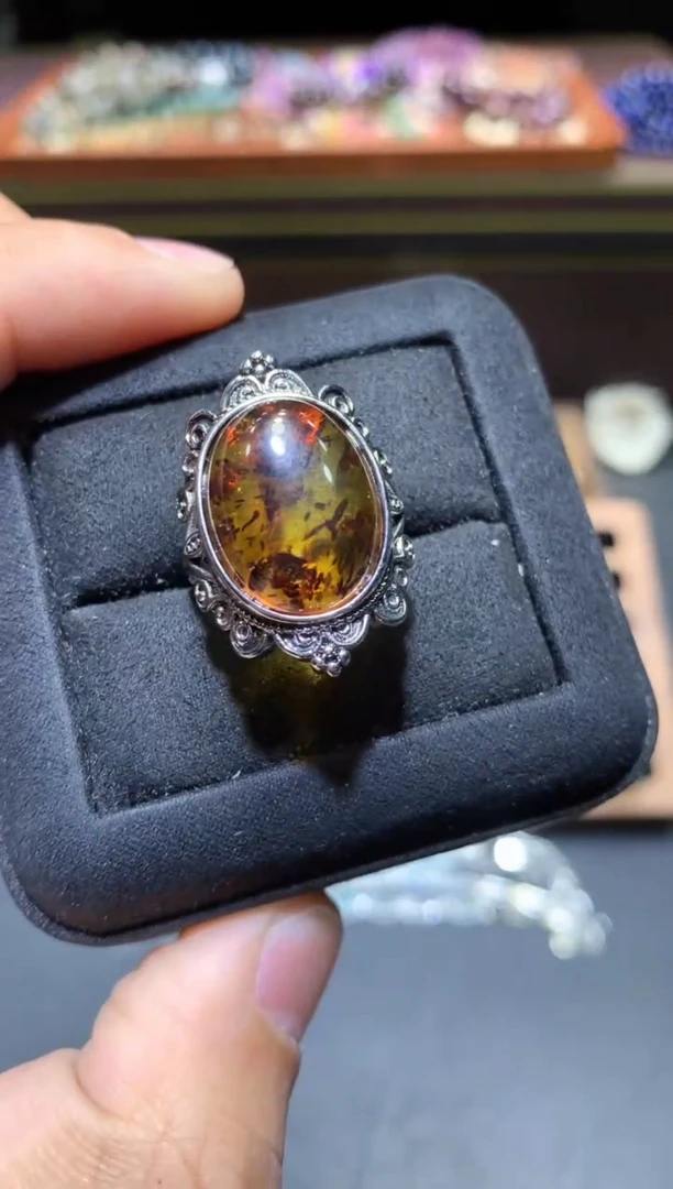 【闪购商品】琥珀戒指未镶嵌G72【所见即所得】