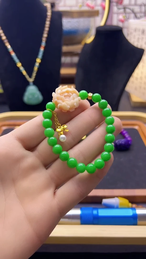 【闪购商品】翡翠手链14K金镶嵌S70