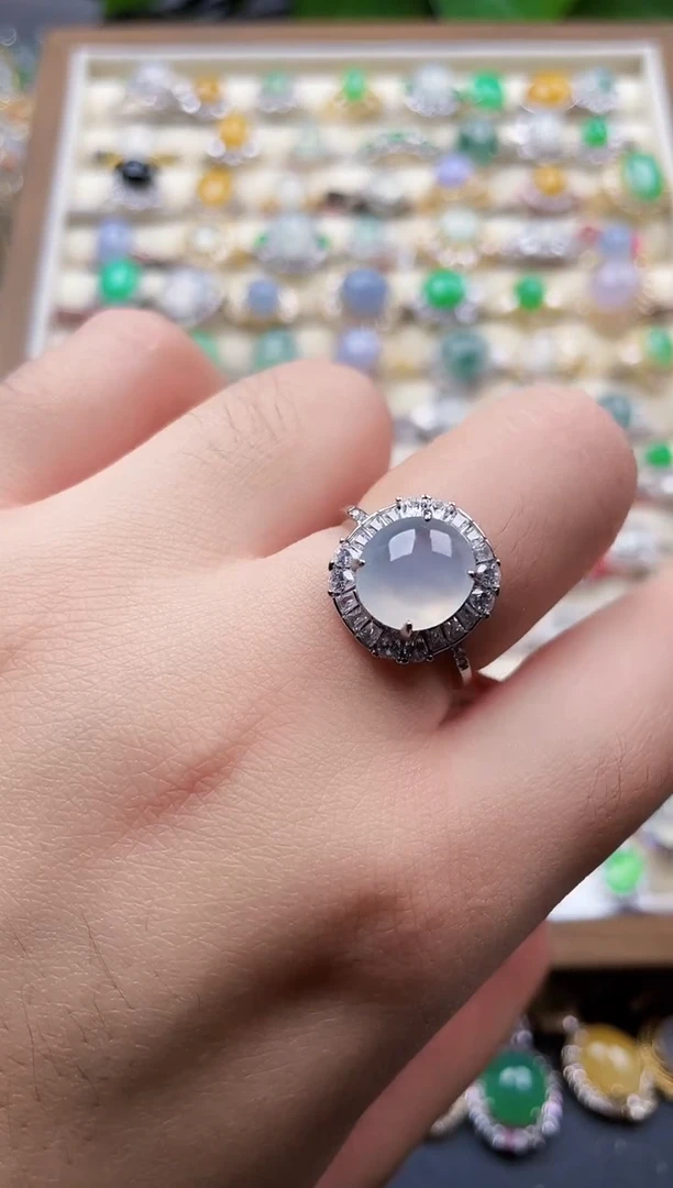 银S925镶嵌戒指翡翠55