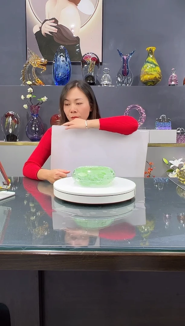 手工艺品琉璃 水晶琉璃烟灰缸1个