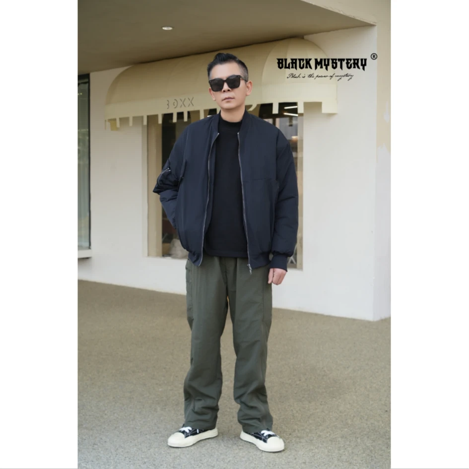 【BlackMystery】新势力双层加绒 冬季保暖防风直筒时尚休闲裤 8611