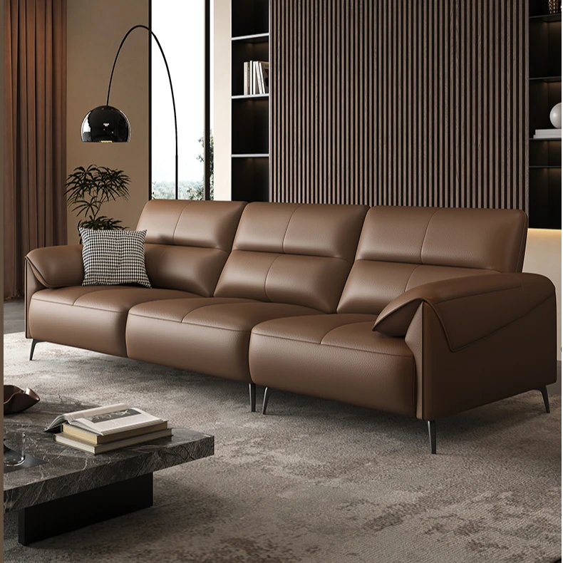 ZBOM/志邦法兰菲梦露头层黄牛皮意式极简轻奢高脚款真皮沙发