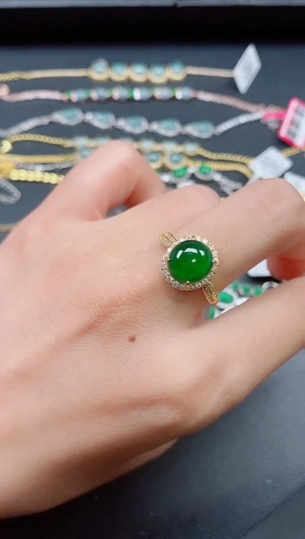 翡翠戒指银S925镶嵌1111111
