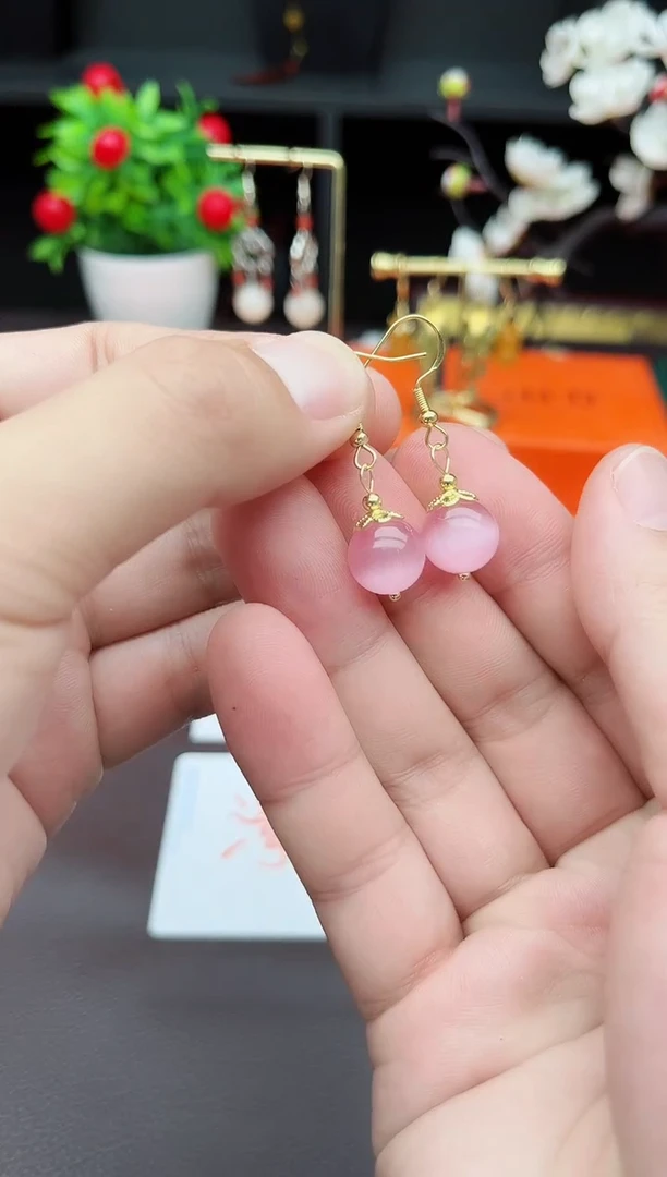 玛瑙/玉髓耳饰银S925镶嵌301000