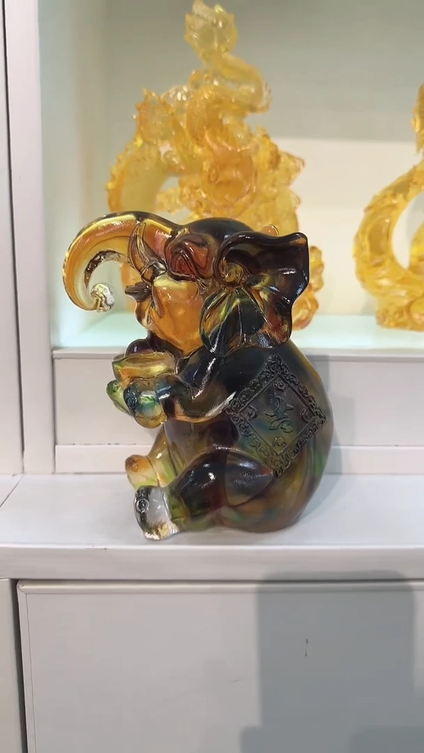 手工艺品琉璃大象