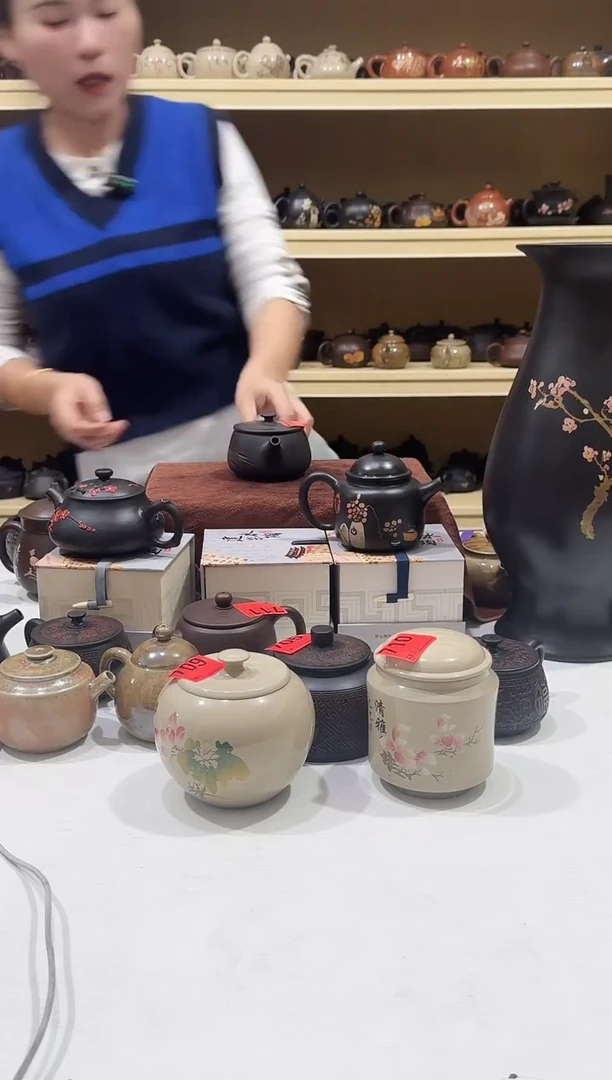 壶瑕疵壶无礼盒半雕竹子汉瓦   716
