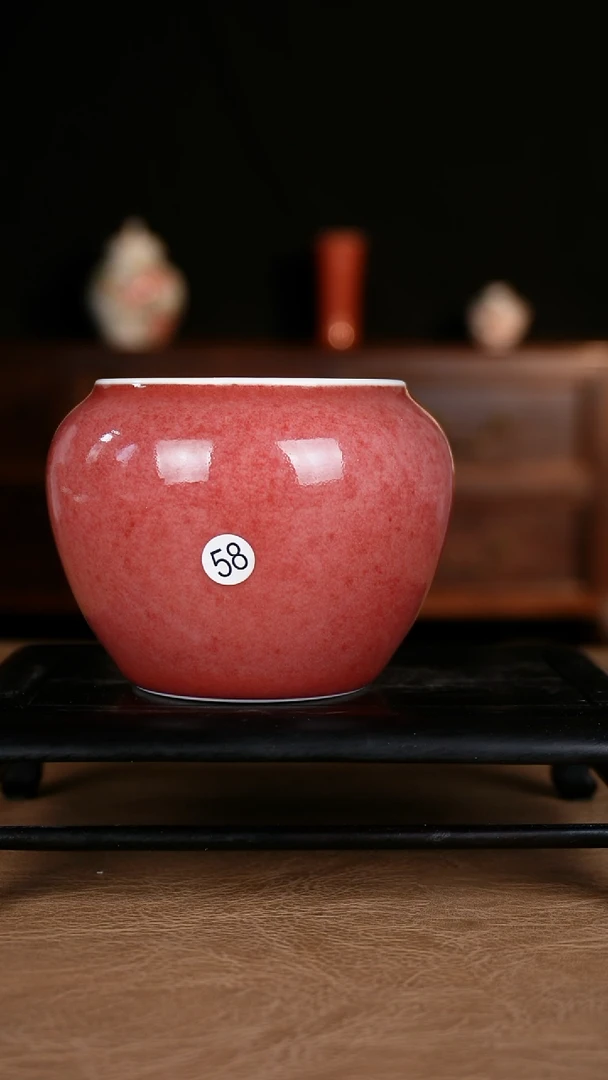 瓶豇豆红景德镇纯手工陶瓷