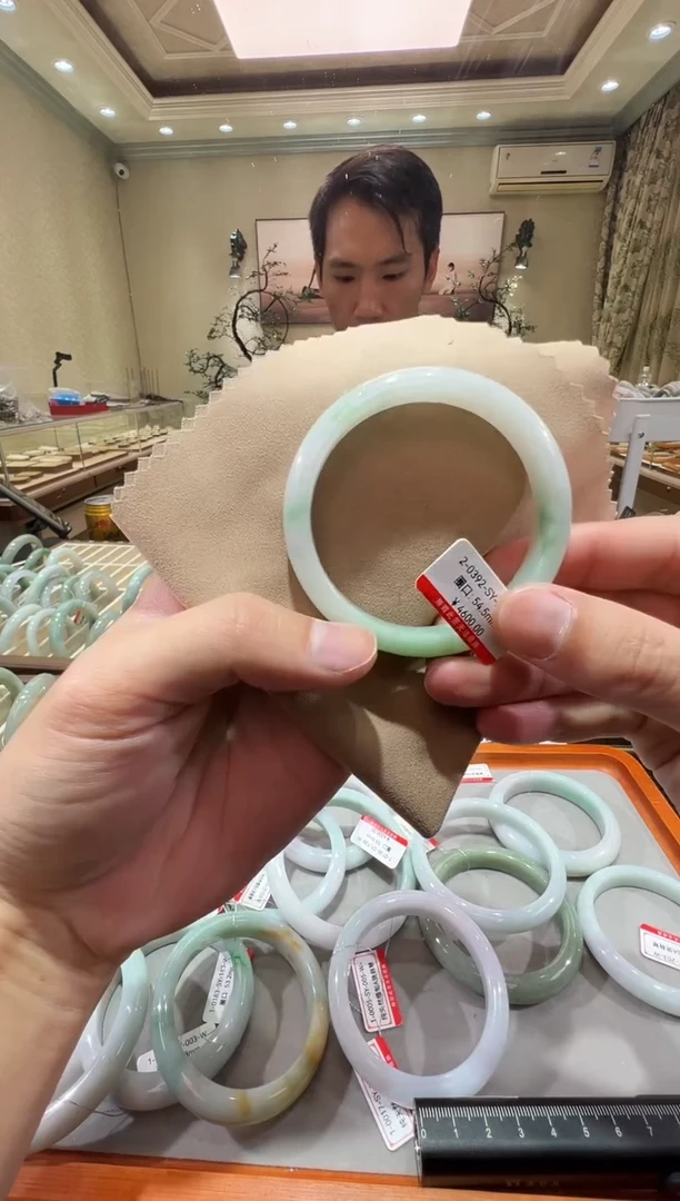 纯天然缅甸A货翡翠手镯54-55mm-1-392号