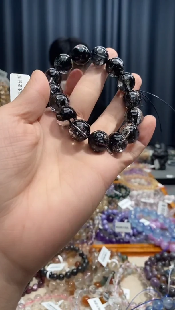 未镶嵌手链水晶黑闪灵