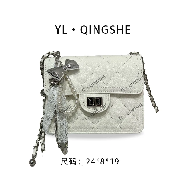 【依琳定制】女士潮流时尚经典气质手拎单肩包ZT-D7199-月光白