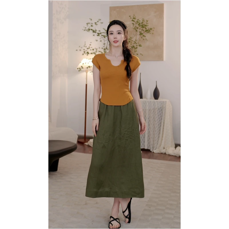 【素色心情】C30春夏新款小众气质轻奢T恤上衣57-CH-WG8682