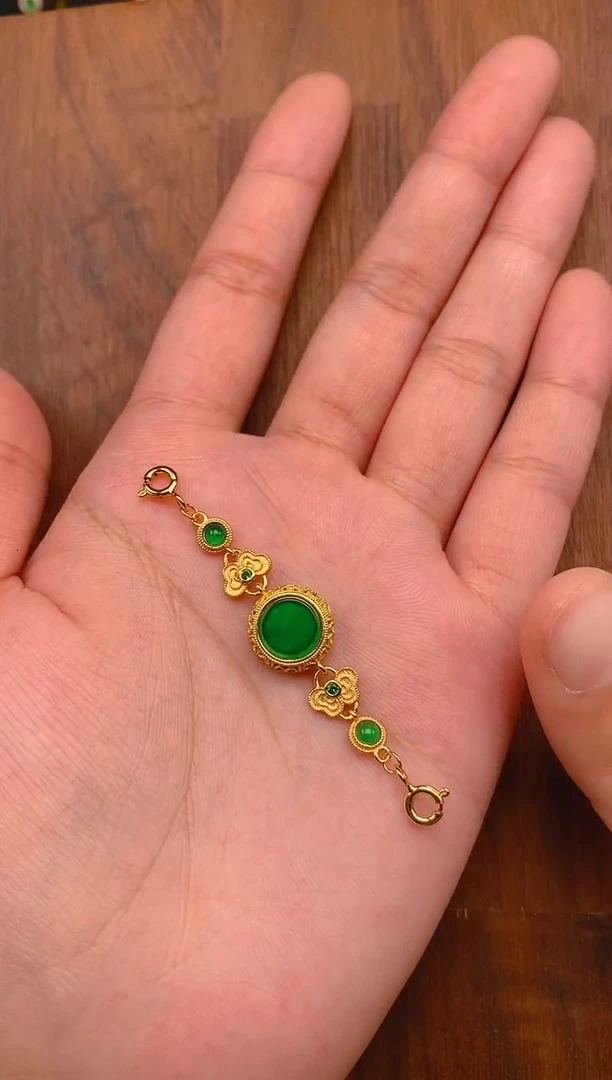 【闪购商品】翡翠吊坠(不含链)银S925镶嵌无事牌延长链