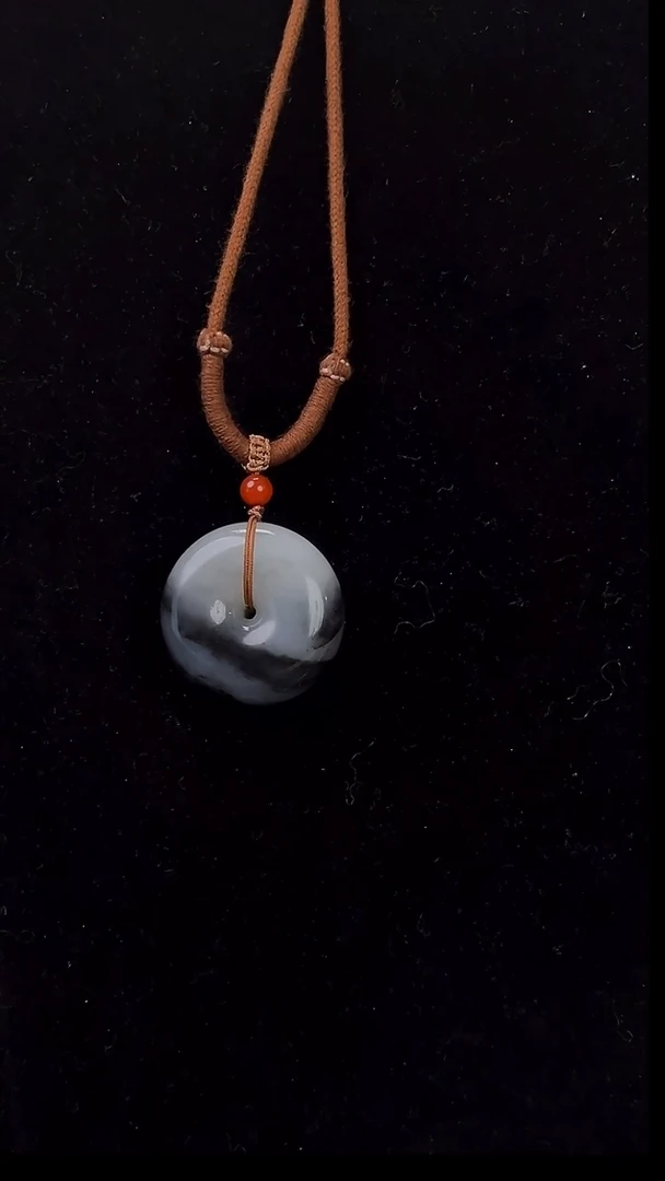 吊坠(赠链)未镶嵌和田玉新疆籽青花平安扣